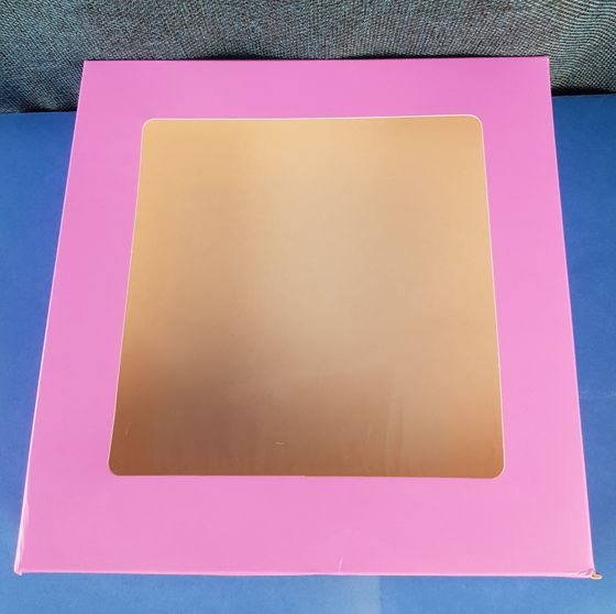 !Набор 5 штук - Коробка картонная, с окном, розовая 21 х 21 х 3 см