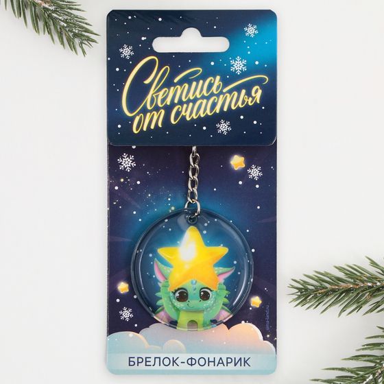 !09 Набор из 2-х штук: Брелок с фонариком «Светись от счастья», 5 х 5 см.