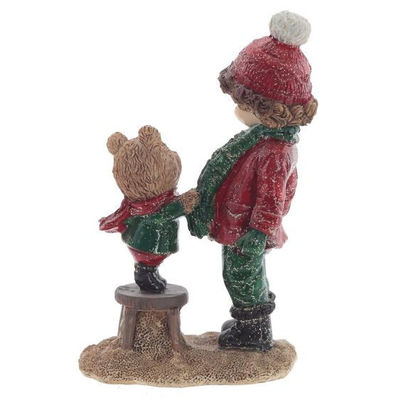 Фигурка декоративная "Мальчик и медвежонок", L8,5 W5 H13,5 см