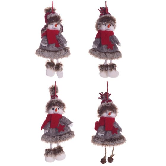 Изделие декоративное &quot;Снеговик в шубке&quot;, L8 W5 H19 см, 4в.