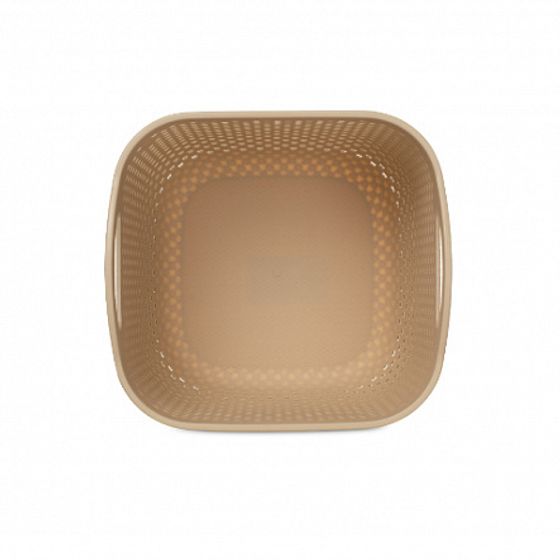 Корзина DIAMOND латте 18.8х18.8х15.8см круглая с ручками