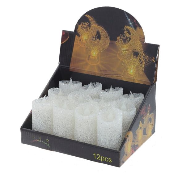 Изделие декоративное &quot;Свеча&quot; (подсветка, 3xLR54) (блок 12шт), L4,5 W4,5 H9 см