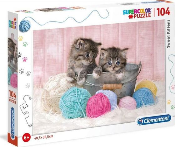 Пазл Clementoni 104 детали Super Color - Милые кошечки