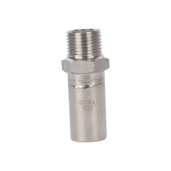 Вставка переходная ROMMER RSS-0024-002212, НПр-НР, d=22 мм x 1/2&quot;, пресс, нержавеющая сталь