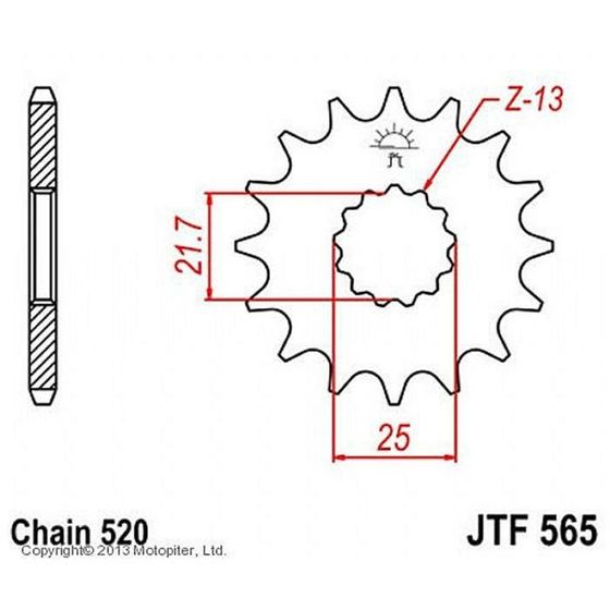 Звезда ведущая JT sprockets JTF565-16, цепь 520, 16 зубьев