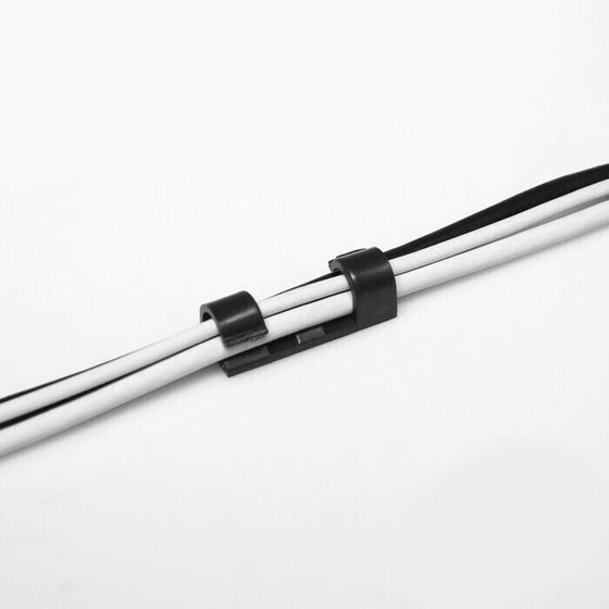 !09 Держатель самоклеящийся для проводов и гирлянд ТУНДРА, 80 шт., цвет черный