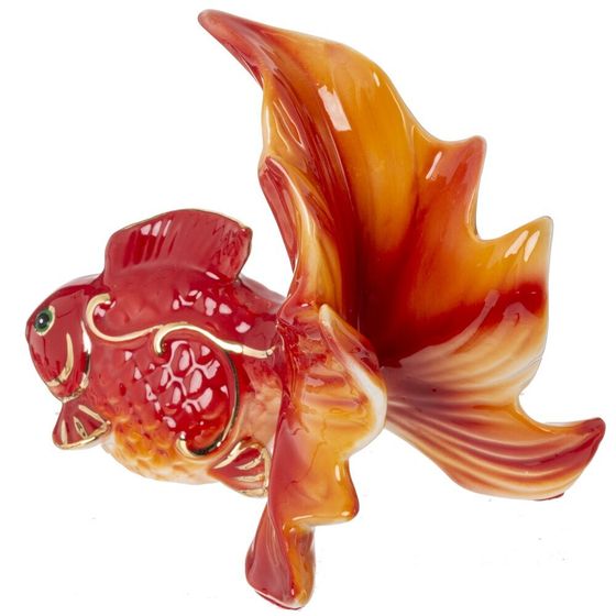 Фигурка декоративная "Золотая рыбка", L12,5 W8,5 H11 см, 1 штука, дизайн микс