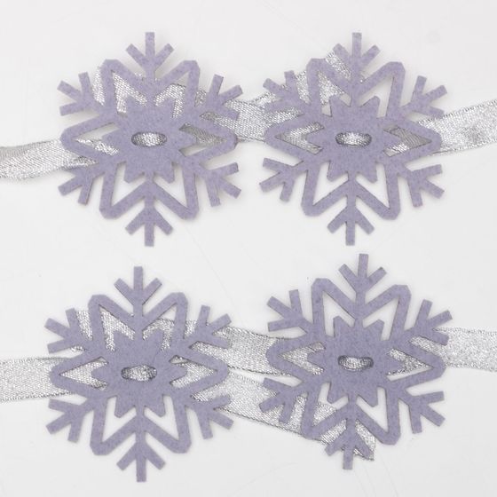 !09 Набор для декора столовых предметов «Снежинка»,16 шт, цвет серый 7х8 см 100% п/э, фетр