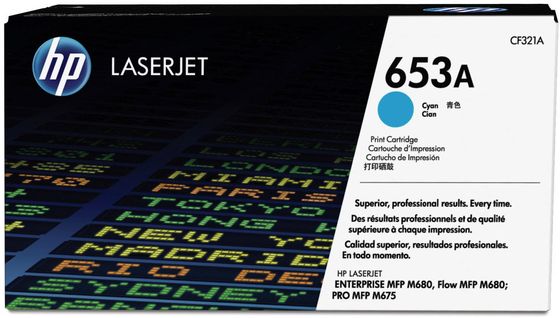 Картридж лазерный HP 653A CF321A голубой (16000стр.) для HP MFP M680