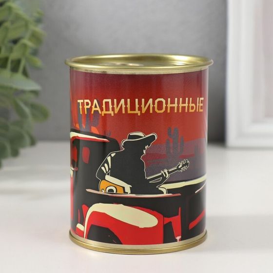 Носки в банке &quot;Традиционные&quot; (внутри носки мужские, цвет чёрный)