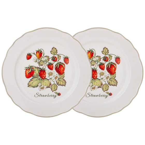 НАБОР ТАРЕЛОК ЗАКУСОЧНЫХ LEFARD &quot;STRAWBERRY&quot; 2 ШТ. 20,5 СМ