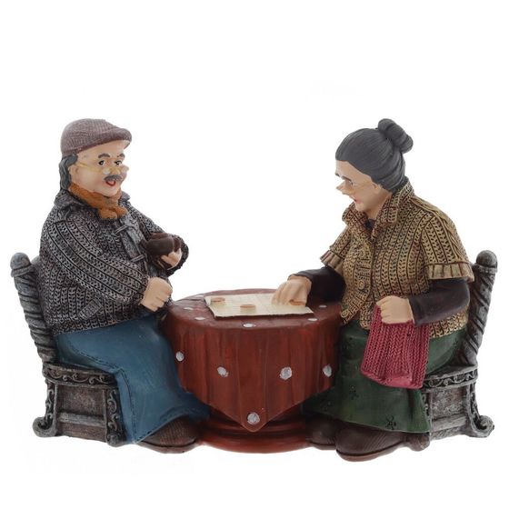 Фигурка декоративная "Бабушка с дедушкой", Д21 Ш9 В15 см, 1 штука, дизайн микс