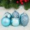 !09 Набор новогодних украшений (набор 8 штук) "Небесный" (4 шара d-5 см, 4 шишки)пластик цвет голубой