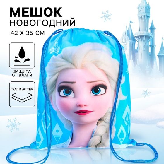 Мешок для обуви, 420×350 мм, Холодное сердце «Эльза» (мягкий полиэстер, плотность 210D)
