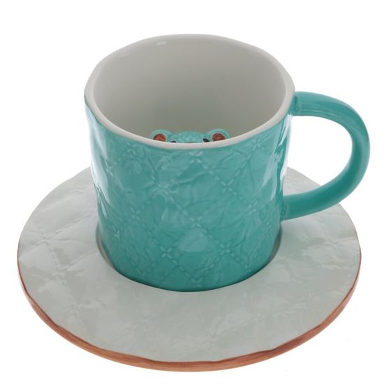 Кружка с блюдцем, 250 мл, L14 W14 H9 см, дизайн микс