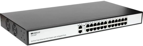 Коммутатор Origo OS1226P/285W/A1A (L2) 24x100Мбит/с 2x1Гбит/с 24PoE+ 285W неуправляемый