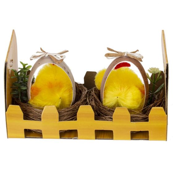 Набор из 2-х изделий декоративных &quot;Гнездо пасхальное&quot;, L11 W6 H6 см