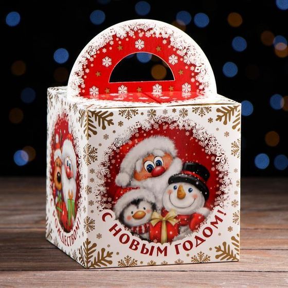 !09 Подарочная коробка (набор 10 штук) &quot;Зимняя сказка&quot;, 14 х 14 х 14 см.