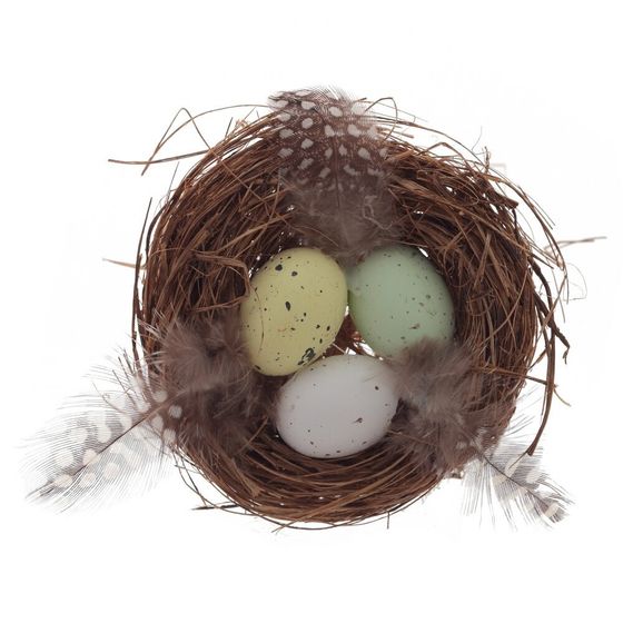 Изделие декоративное &quot;Гнездо пасхальное&quot;, L7 W7 H2,5 см, 2в.