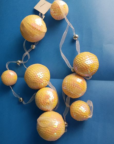 !09 Елочное украшение бусы из пайеток &quot;FAIRY SEASON&quot; 1.8 м