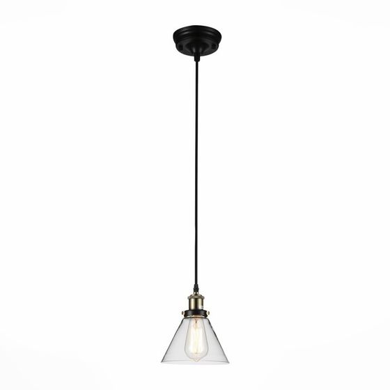 Светильник подвесной St Luce. SL237.403.01. Evoluto. 1х40 Вт, E27, 18х18х13,5 см, цвет чёрный, бронза