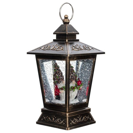 Изделие декоративное &quot;Фонарь&quot; (подсвет, вьюга, 3хАА н/п), L12 W12 H27 см