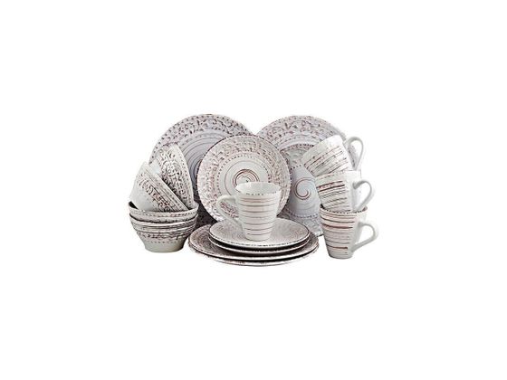 Elama Ocean Breeze 16-Piece Dinnerware Set, Cream