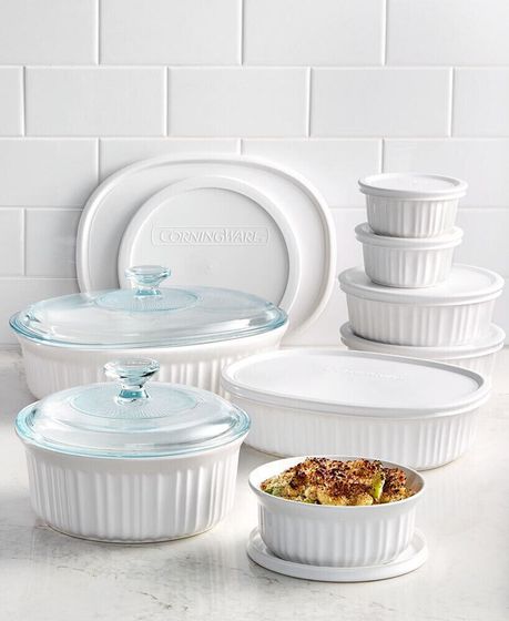 French White 18-Pc. Bakeware Set