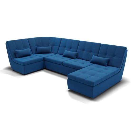 П-образный диван «Калифорния 4», механизм пума, универсальный, велюр, галакси лайт 014