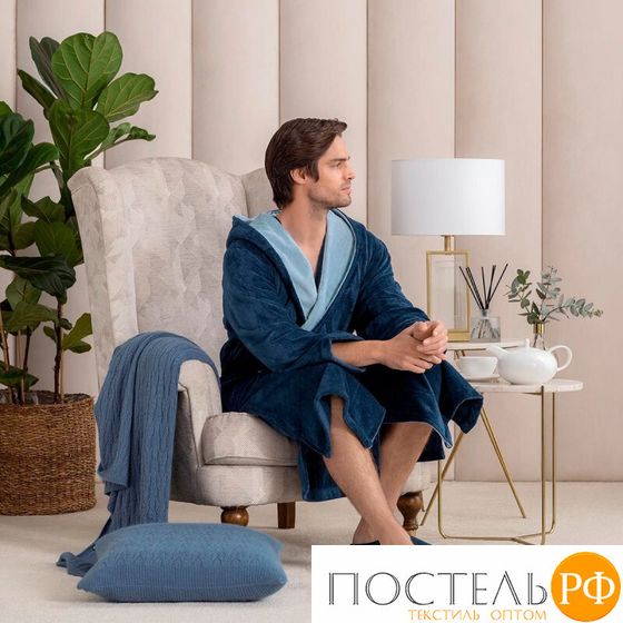 Togas АРТ ЛАЙН син/гол Халат 2XL(54), 100% хлопок, 395 г/м2