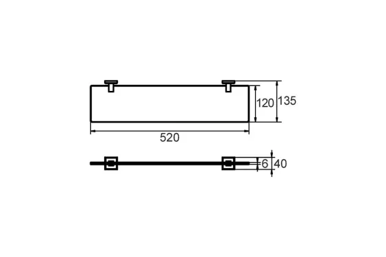 !Стеклянная полка LABRADOR LABSMG0M44 матовое стекло сплав металлов