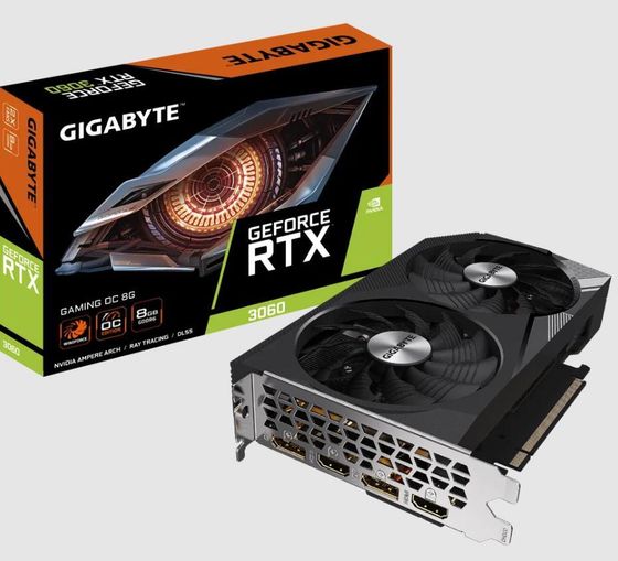 Видеокарта Gigabyte PCIE16 RTX3060 8GB 3060GAMING OC-8GD 2.0