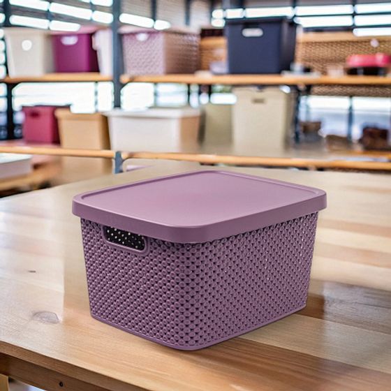 Коробка для хранения DIAMOND фиолетовая S 7л с крышкой