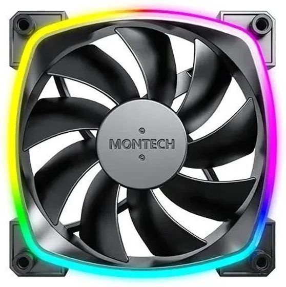 Вентилятор Montech AX120 ARGB 120х120x25 черный 4-pin 27дБ (упак.:3шт) (AX120 PWM BLACK 3 IN 1) Ret