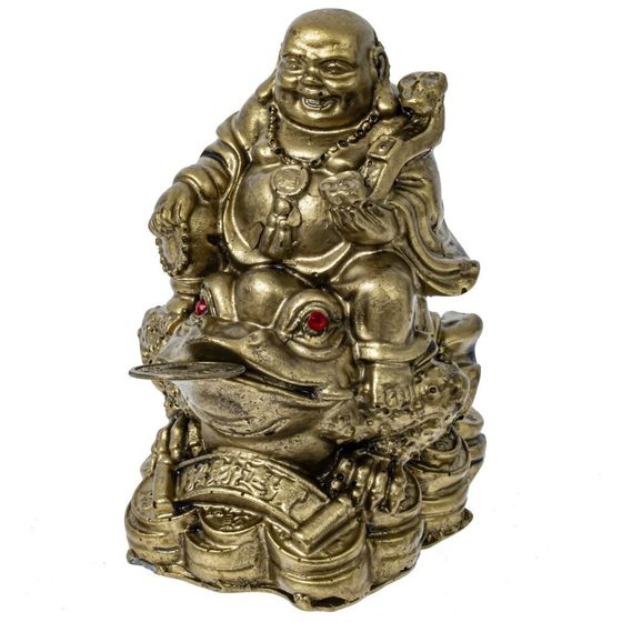 Фигурка декоративная &quot;Будда на денежной лягушке&quot;, L7,5 W5 H7,5 см
