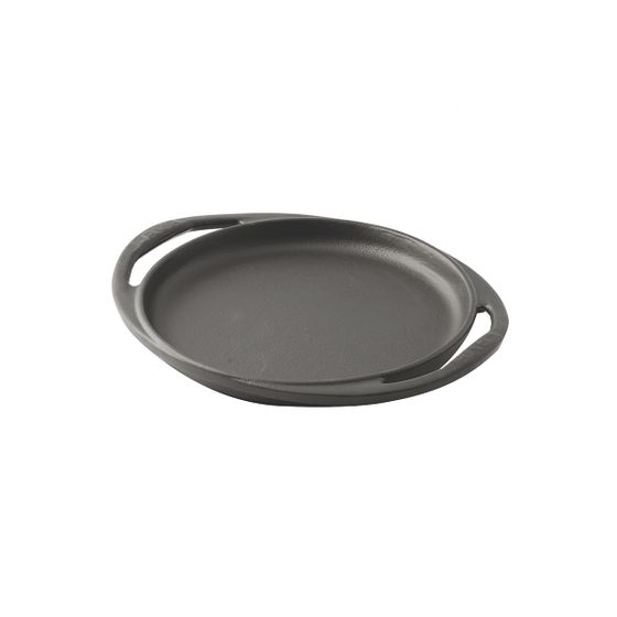 Frying / grill pan round integral metal handles. color:black. diameter(ø)24cm.