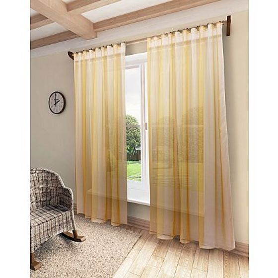 !Тюль &quot;Мери&quot; однотонная  300*280 см., цвет  светло персиковый, шторная лента