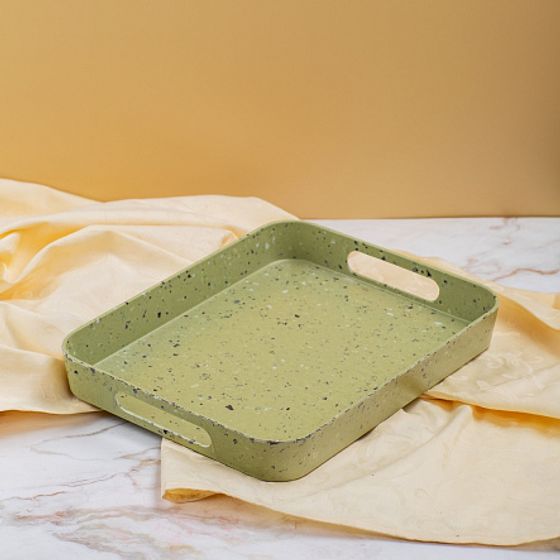 Поднос прямоугольный STONE зеленый 33х26см