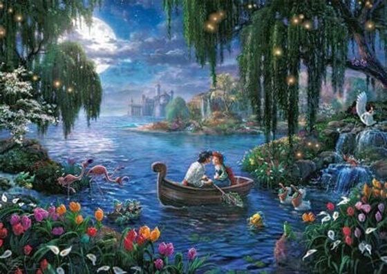 Schmidt Spiele PQ Puzzle 1000 el. THOMAS KINKADE Mała Syrenka i książę Eryk (Disney)