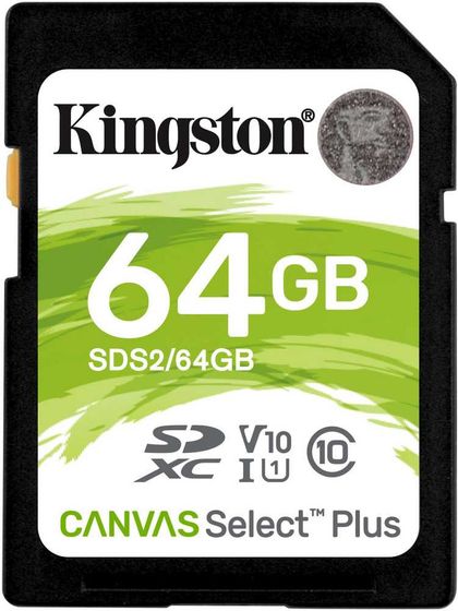 Карта памяти SDXC 64Gb Kingston SDS2/64Gb Canvas Select Plus