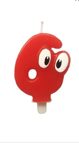 !09 Набор из 6 свечей в торт &quot;Красные глазки&quot; : &quot;Цифра 8 &quot; (2 штуки) + &quot;Цифра 6 &quot; (2 штуки) + &quot;Цифра 0 &quot; (2 штуки)