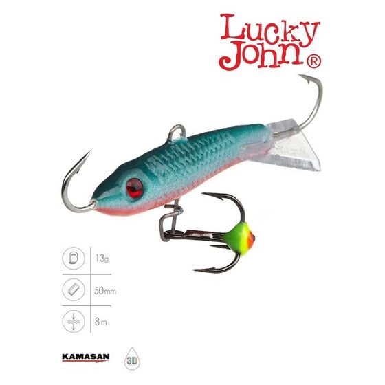 Балансир Lucky John CLASSIC 5 + тройник, 5 см, цвет 54 блистер