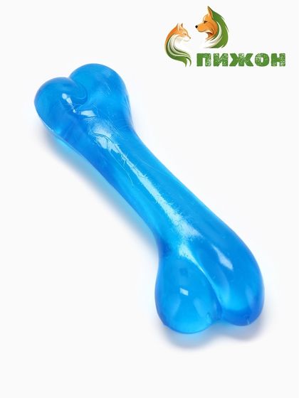 Игрушка жевательная &quot;Косточка классическая&quot;, прозрачная, PVC, 12,3 см, синяя