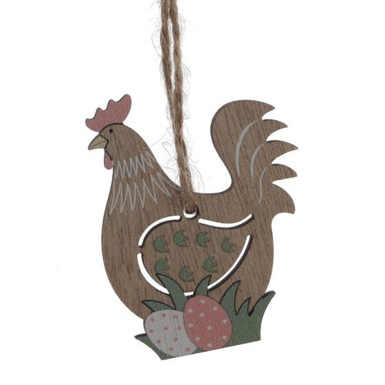 Набор из 8-ми изделий декоративных подвесных &quot;Курица/Петух&quot; (4,5*0,5*6), L12,5 W12,5 H1,5 см