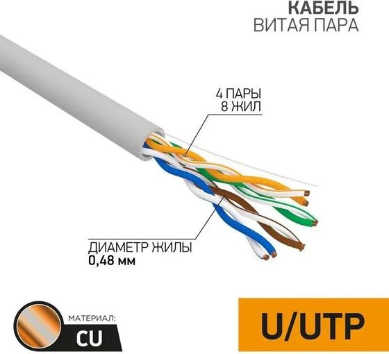 Витая пара Proconnect (01-0052) UTP CAT5e 4 пары (305м) 0.48 мм