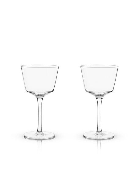 Raye Angled Crystal Nick &amp; Nora Glasses Set of 2, 6 Oz