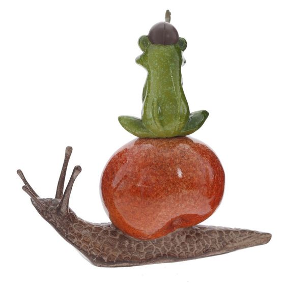 Фигурка декоративная "Лягушка на улитке", L12,5 W7 H11,5 см
