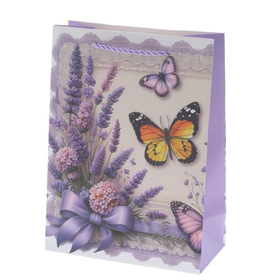 Пакет подарочный (бумага 210г/м2, блок микс 12шт), L18 W8,5 H24 см, 4в.