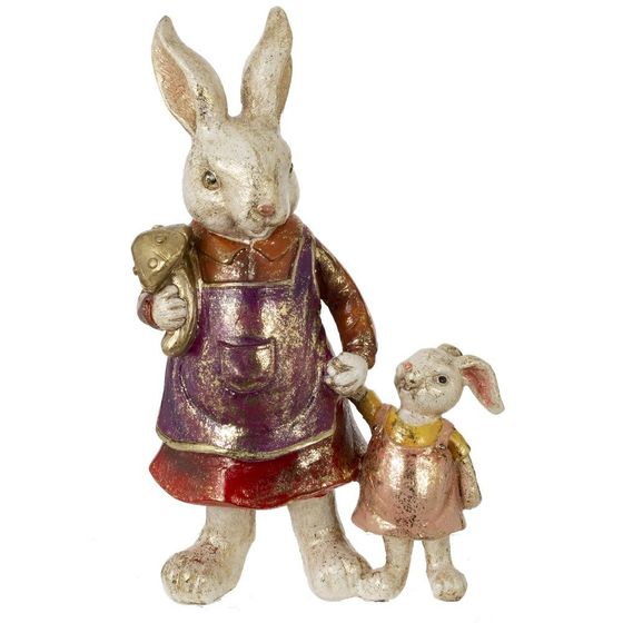 Фигурка декоративная &quot;Зайчиха с зайчонком&quot;, L14 W7,5 H21,5 см