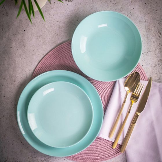 Столовый набор 18 предметов ДИВАЛИ ЛАЙТ ТЮРКУАЗ
